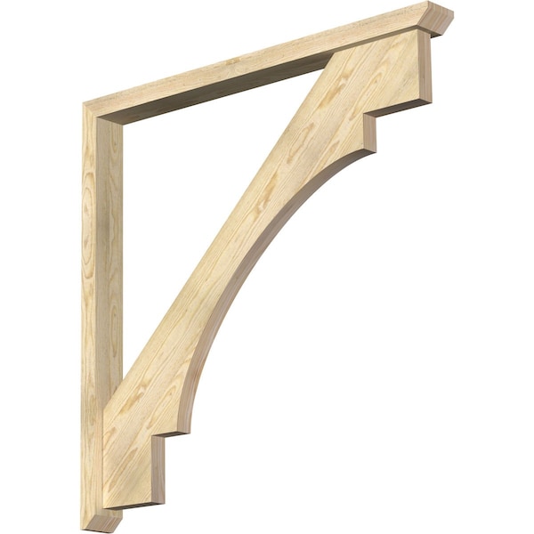 Ekena Millwork Merced Slat Rough Sawn Bracket w/ Offset Brace, Douglas Fir, 4"W x 44"D x 44"H BKT0402X44X44MRC06RDF - main